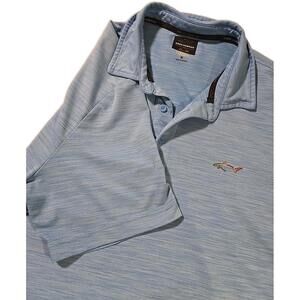 Greg Norman Polo Golf Shirt Mens Sz M Light Blue Play Dry